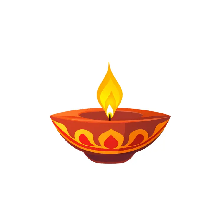 Decorative Diya Lamp with Flame