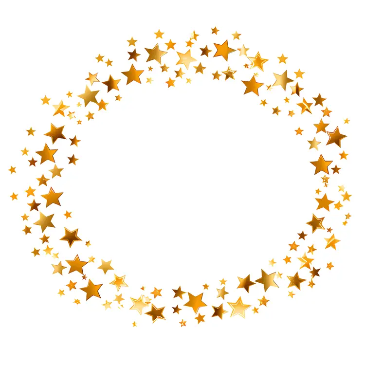 Shiny Golden Star Wreath