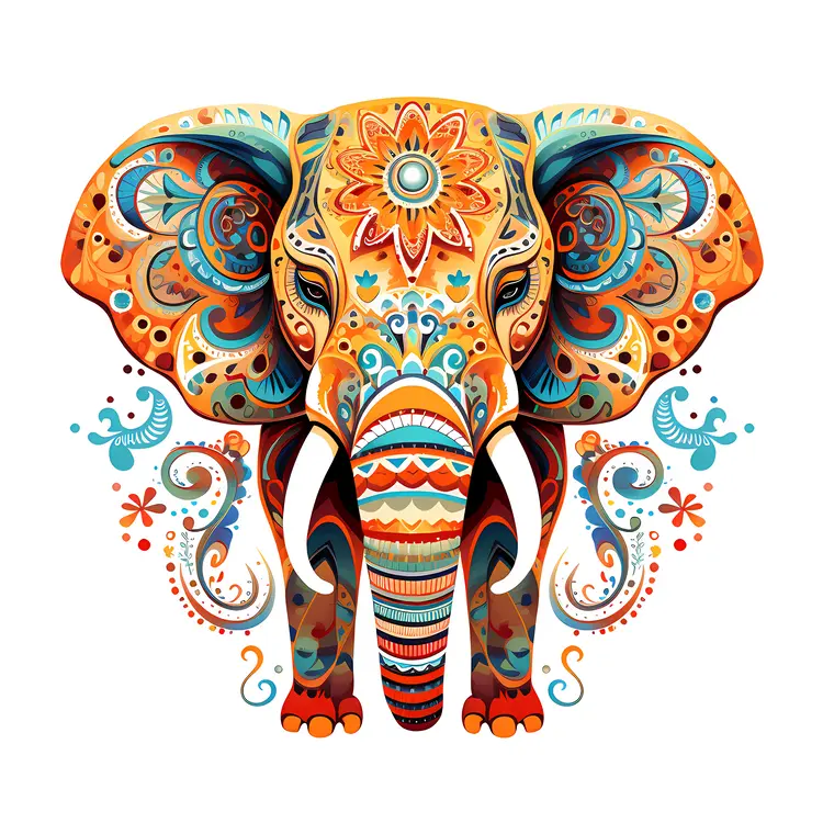 Colorful Decorative Elephant Art