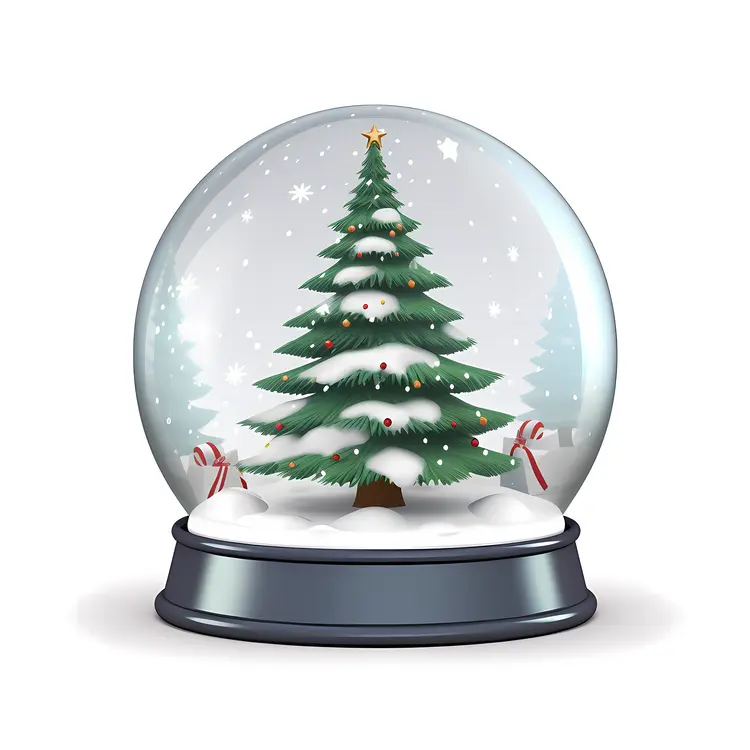 Christmas Tree in Snow Globe