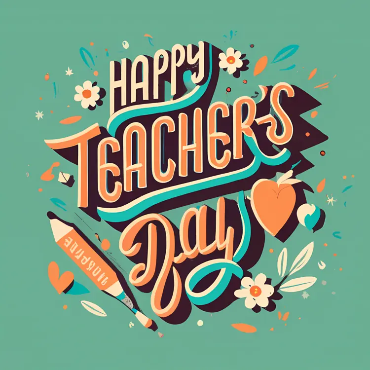 Flowers and Pencil for Teacher's Day