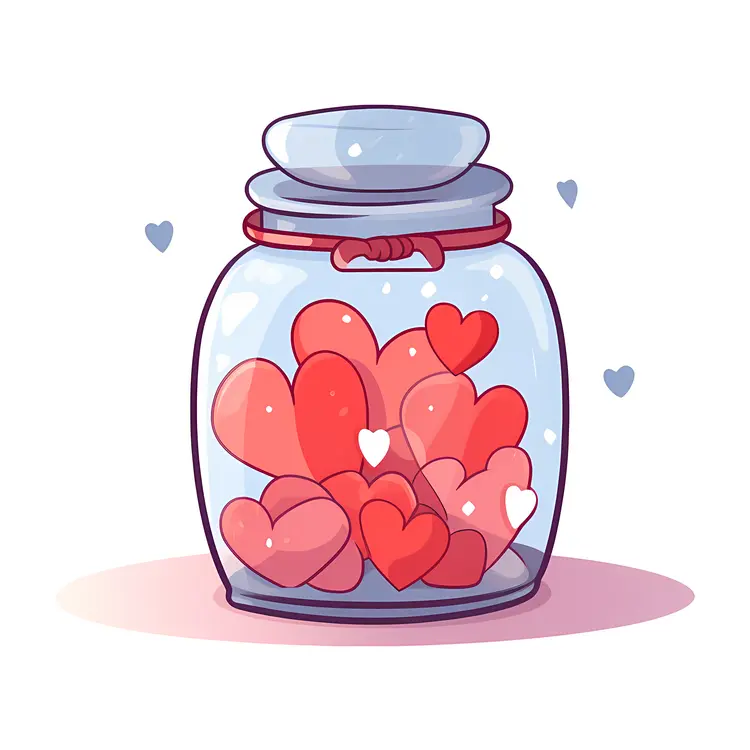 Lovely Hearts in a Glass Jar