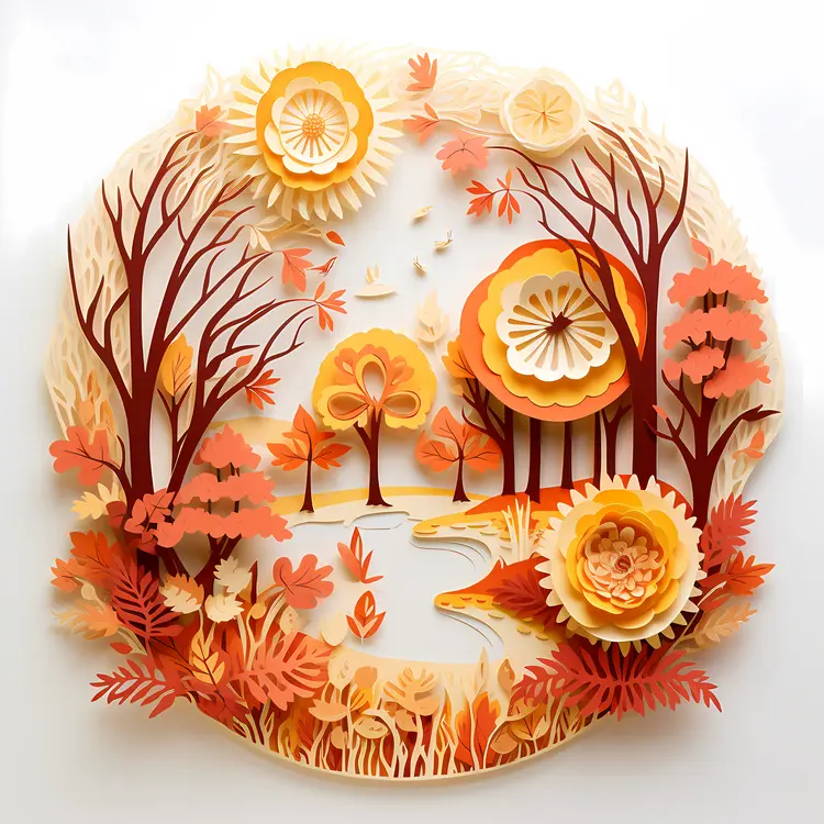 Autumn Forest in Paper Art