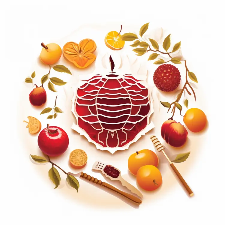 Festive Lantern with Fruits and Decorations for Mid-Autumn Festival