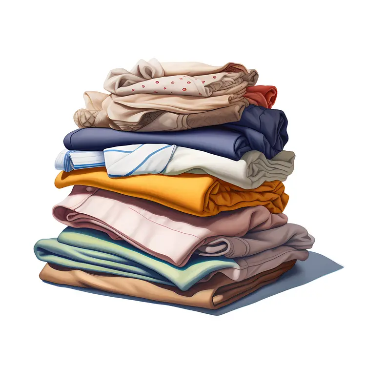 Neatly Folded Colorful Clothes Stack
