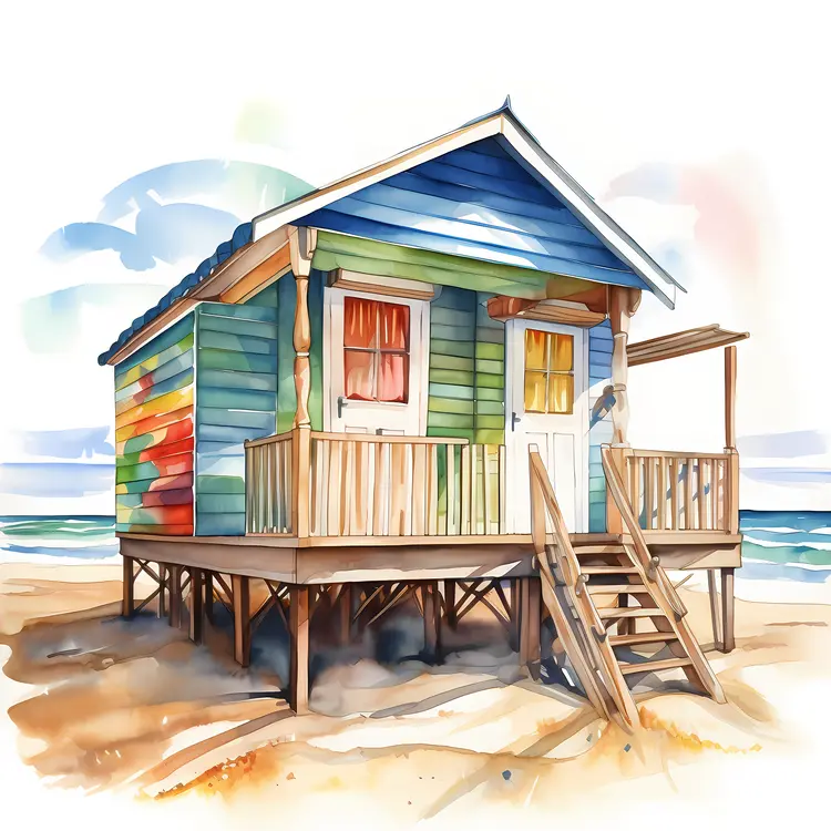 Colorful Beach House by the Seaside