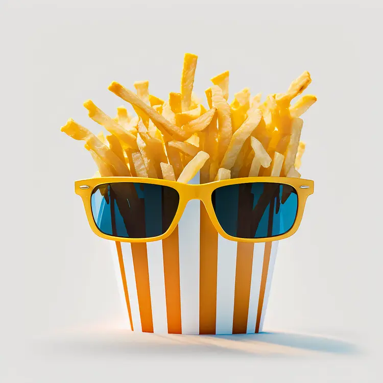 Cool French Fries with Sunglasses