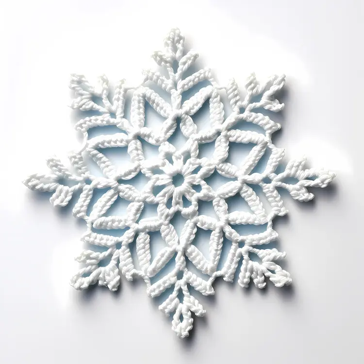 White and Blue Crochet Snowflake