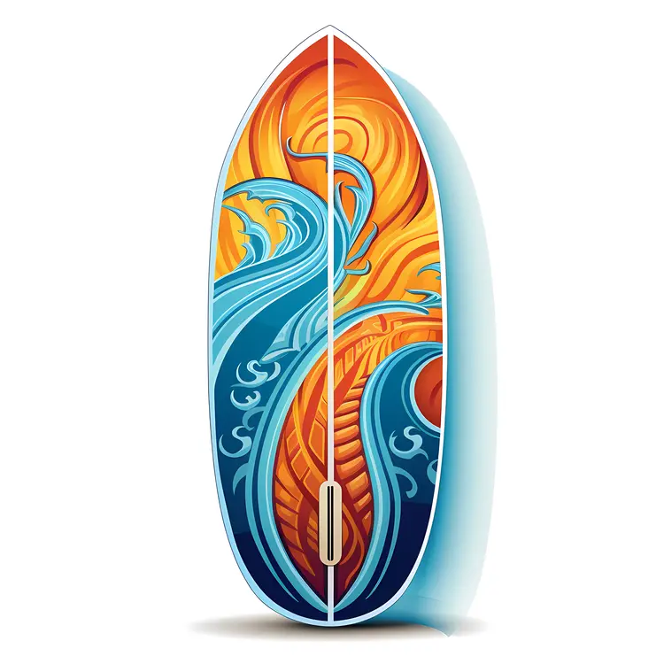 Colorful Paddleboard with Wave Design