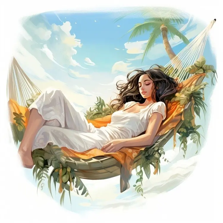 Woman Relaxing in a Hammock on a Sunny Day
