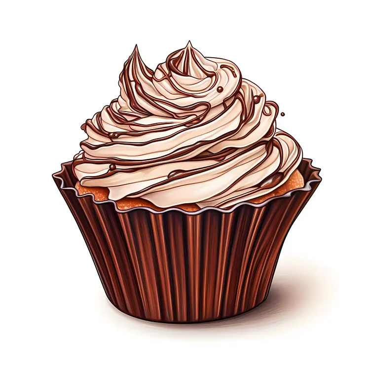 Chocolate Cupcake with Creamy Swirled Frosting