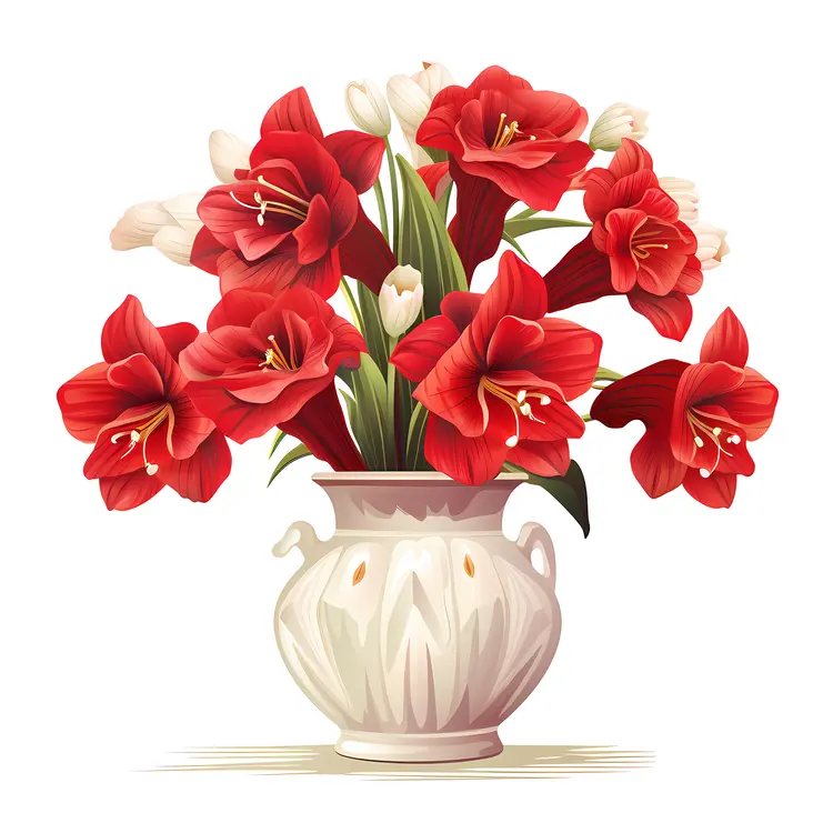 Beautiful Red Flowers in Elegant Vase