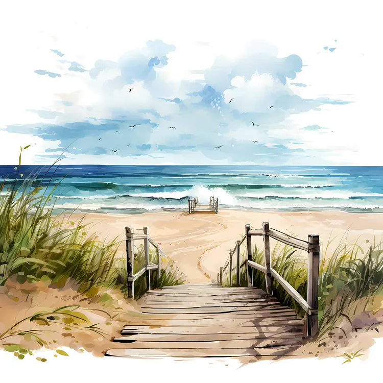 Serene Beach Pathway to the Ocean