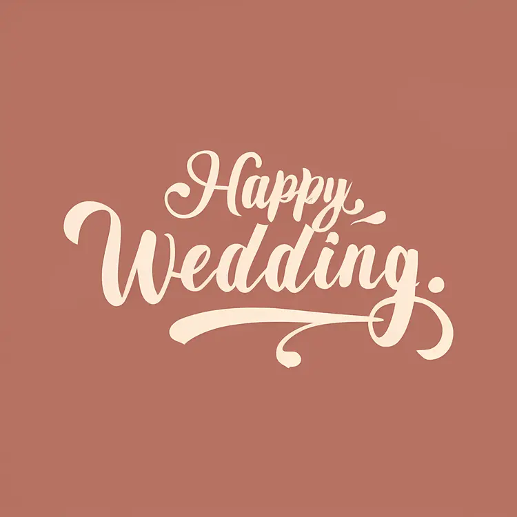 Simple Happy Wedding Text
