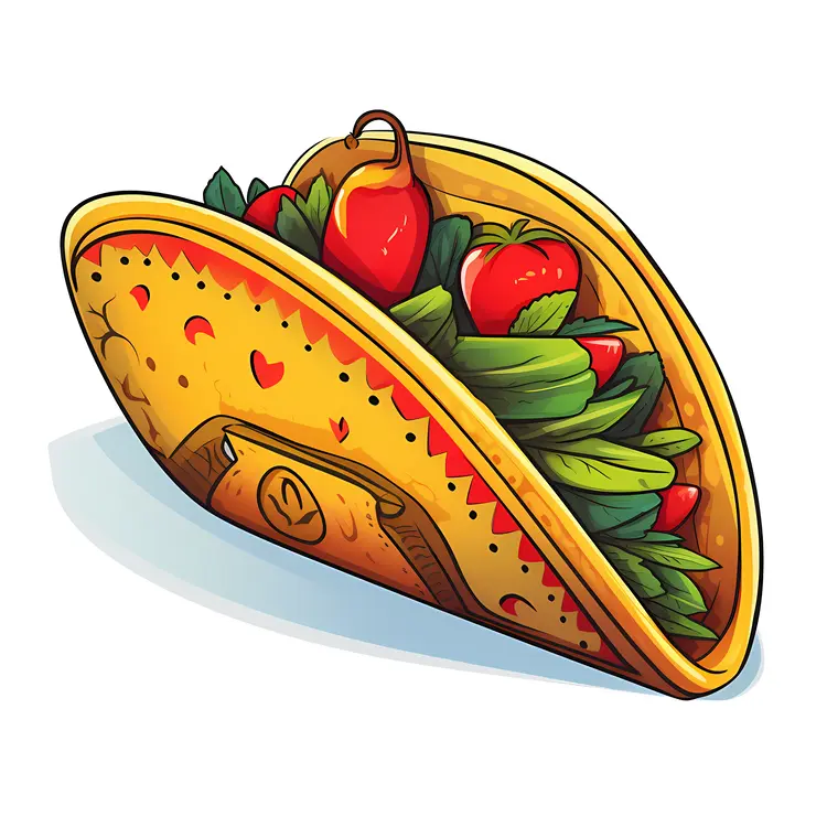 Colorful Taco with Fresh Vegetables