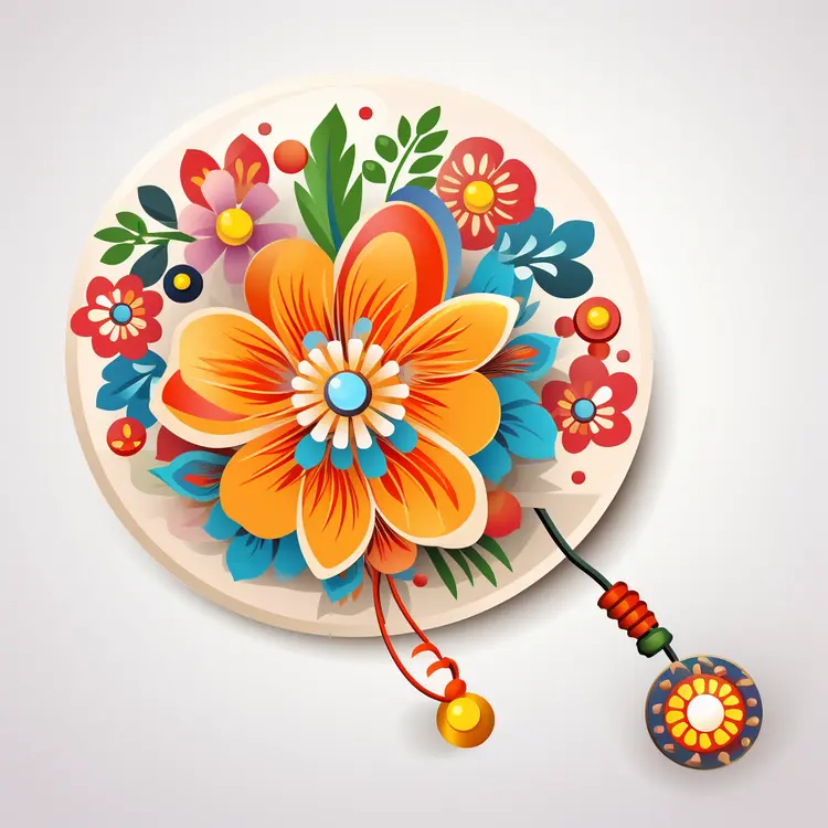 Beautiful Floral Ornament with Vibrant Colors