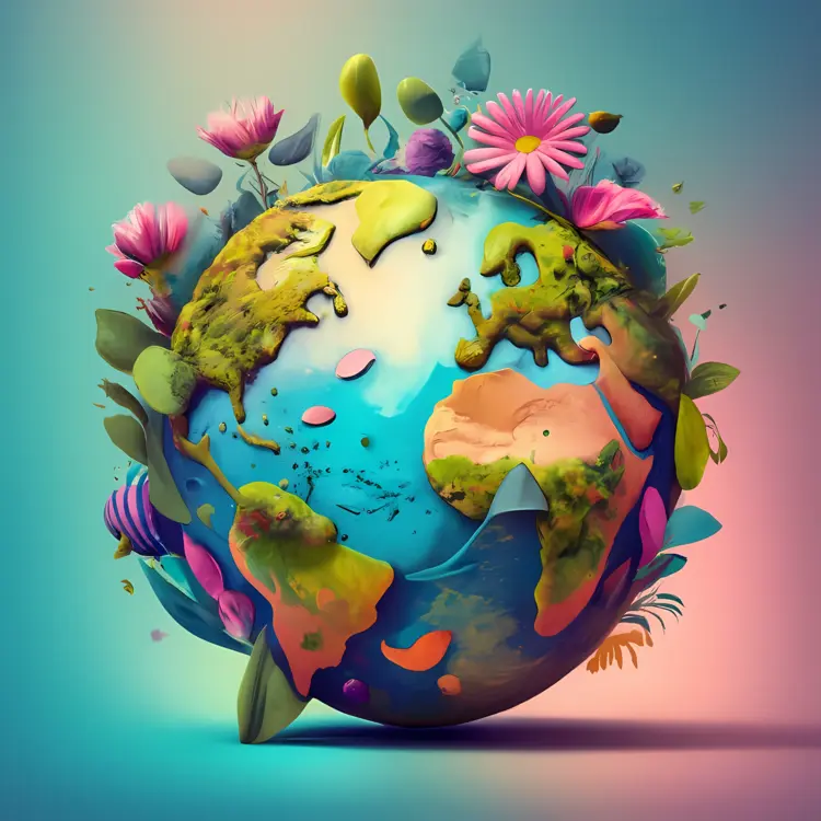 Earth with Vibrant Flora