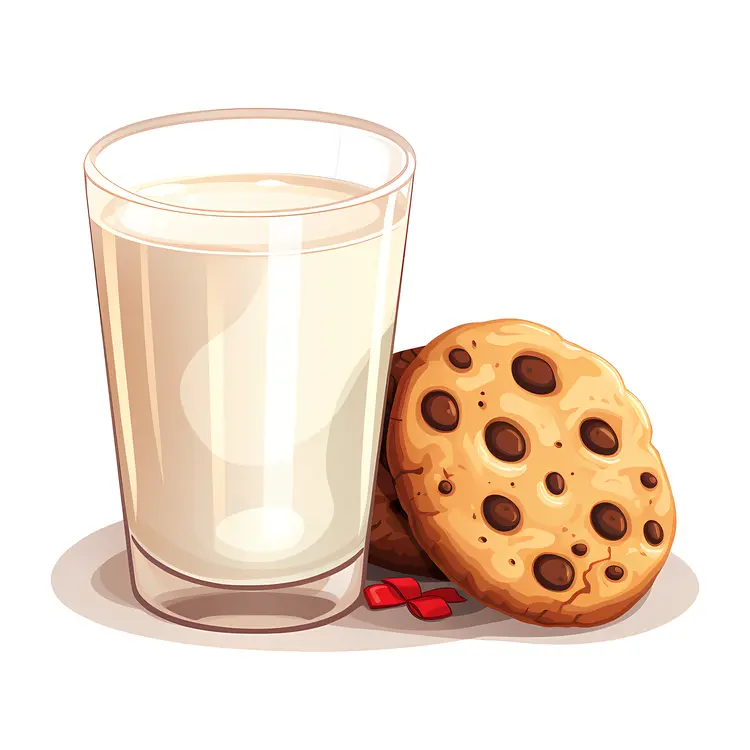 Glass of Milk and Chocolate Chip Cookies