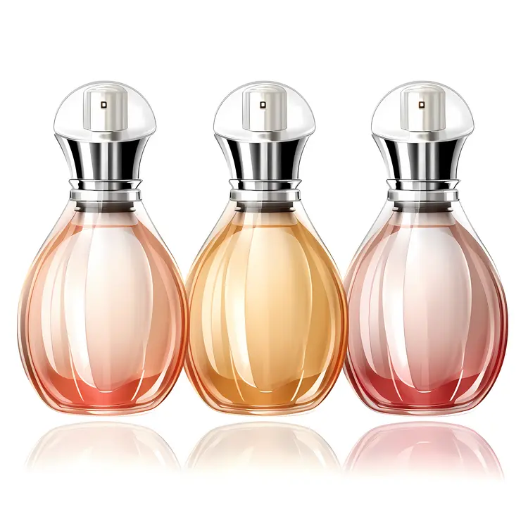 Elegant Perfume Bottles with Silver Caps