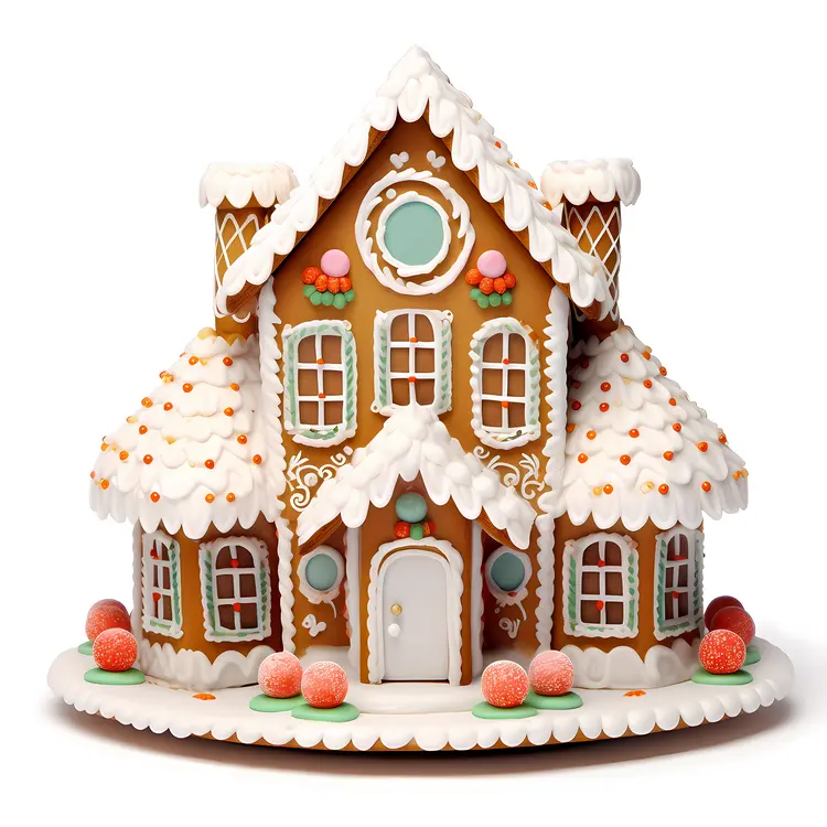 Gingerbread house with intricate icing