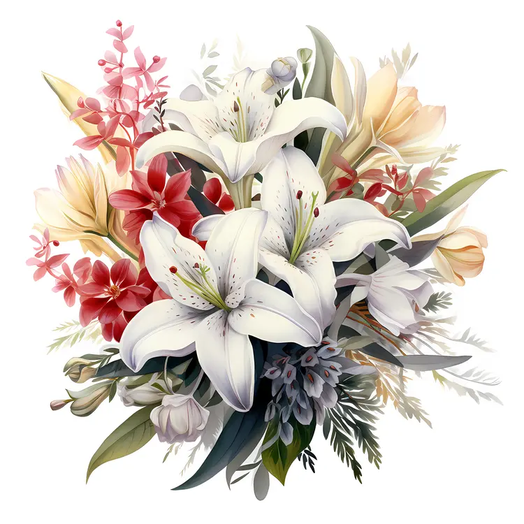 Elegant White Lily Floral Arrangement