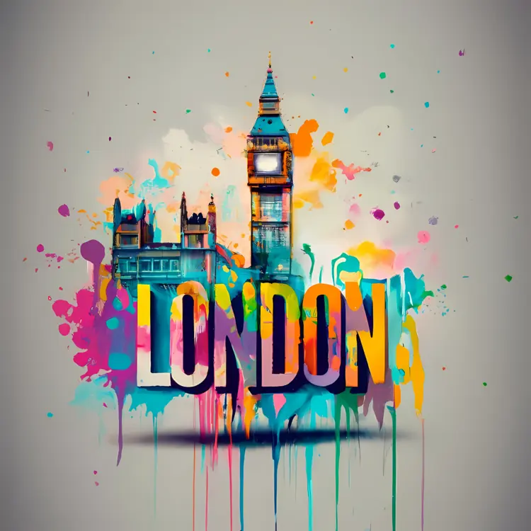 Colorful London Cityscape with Big Ben