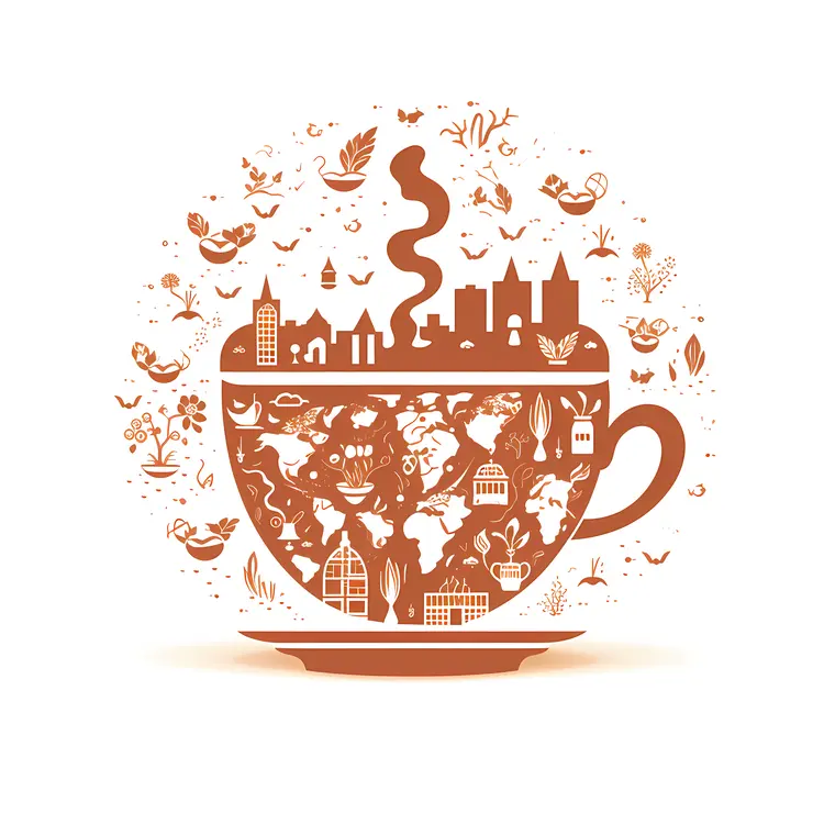 Intricate Cityscape Tea Cup