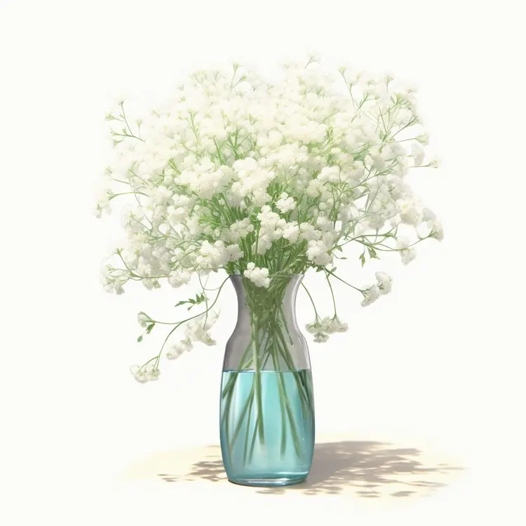 Beautiful White Flowers in Blue Vase