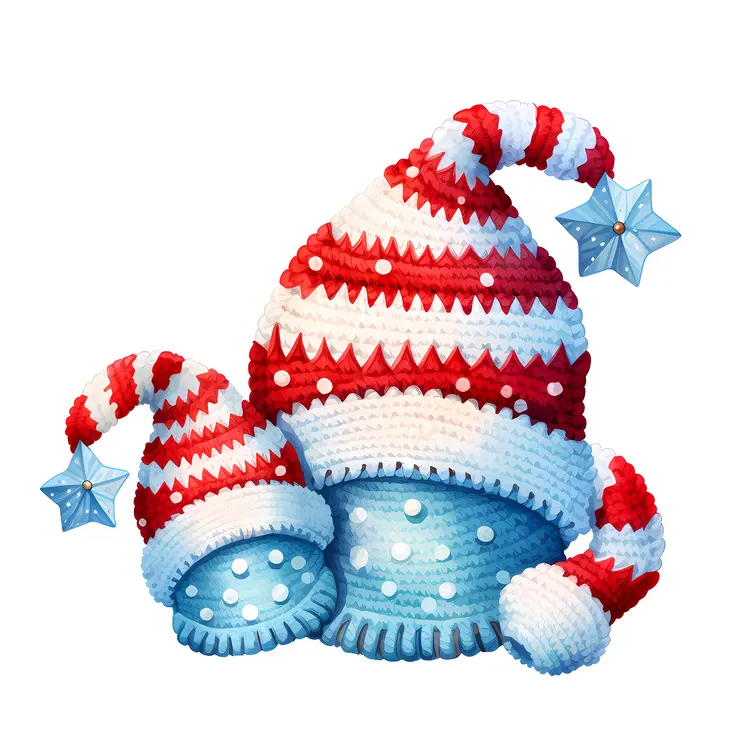 Red and White Striped Knitted Hats
