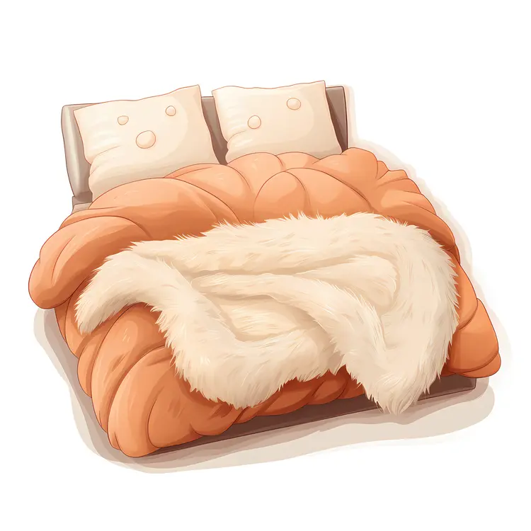 Cozy Bed with Fluffy Blanket