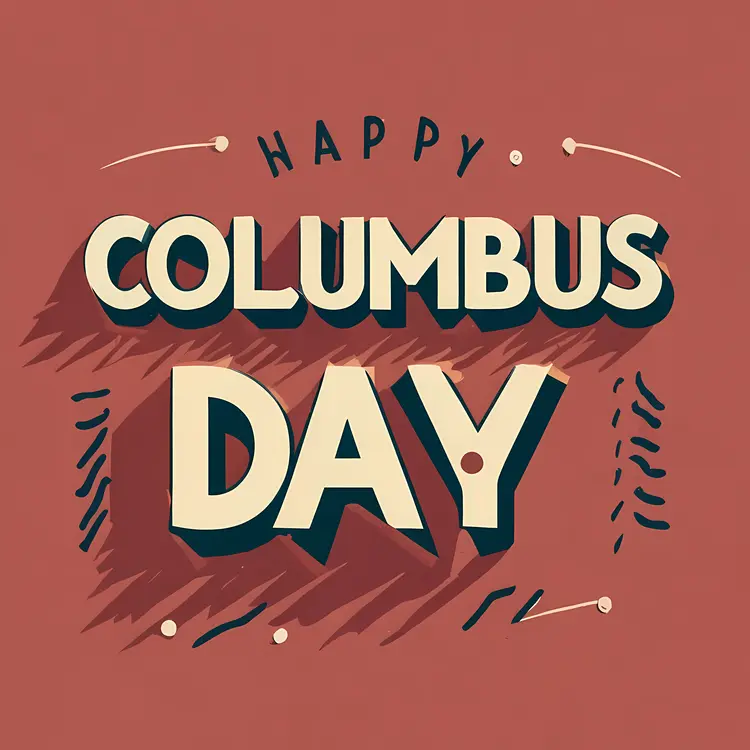 Happy Columbus Day Red Design
