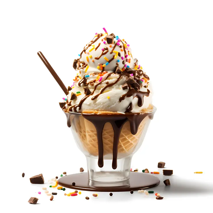 Delicious Ice Cream Sundae with Sprinkles