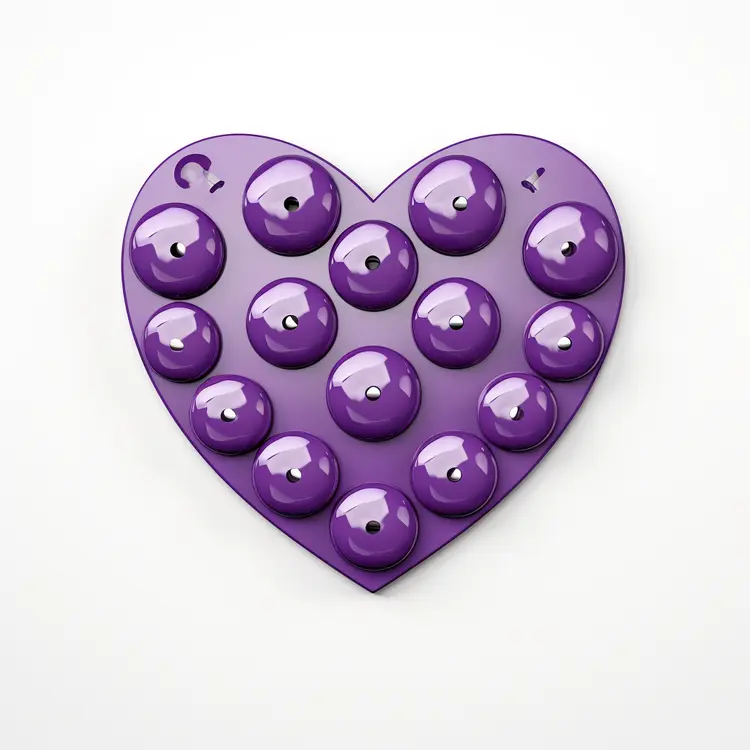 Purple Heart-shaped Pop It Fidget Toy for Stress Relief