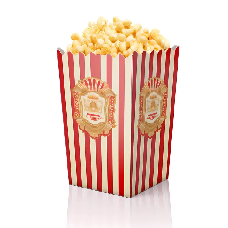 Delicious Popcorn in Striped Box