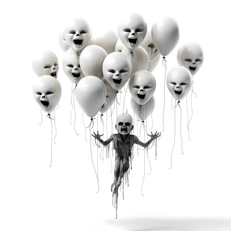 Creepy White Balloons for Halloween