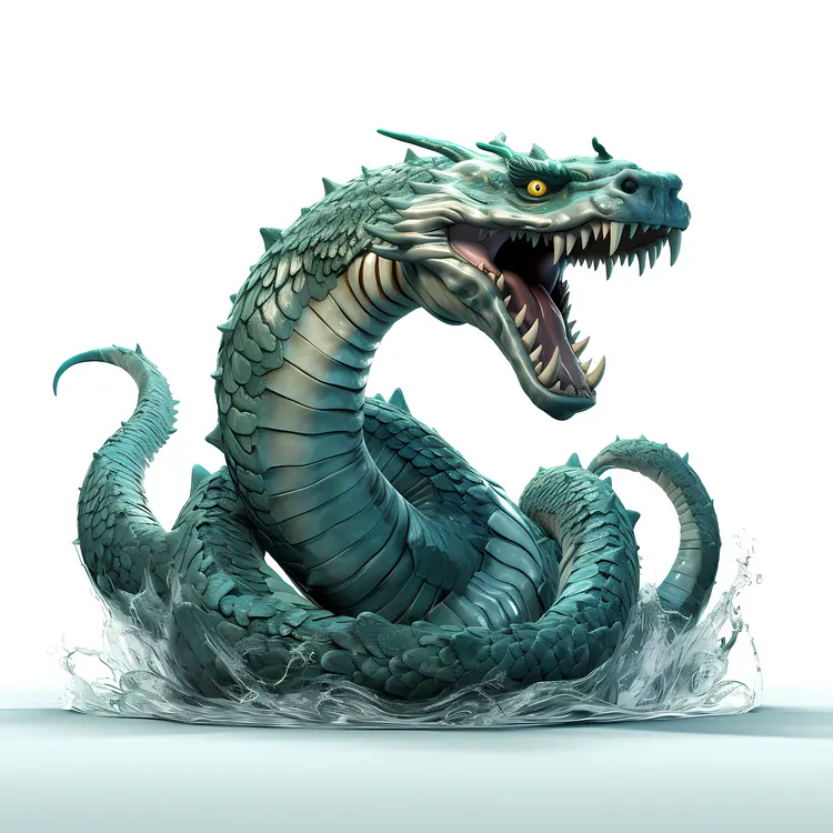 Ferocious Green Dragon Illustration