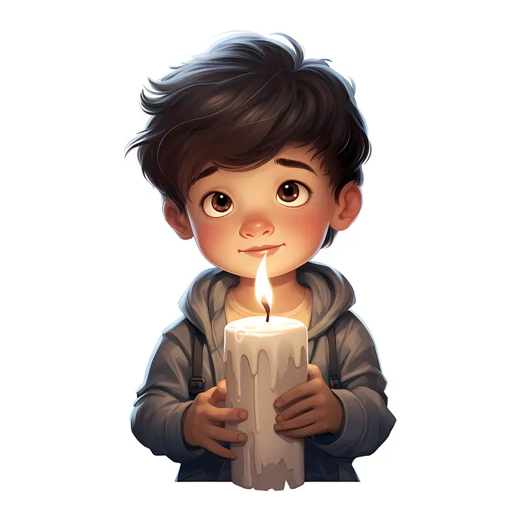 Adorable Boy with Candle
