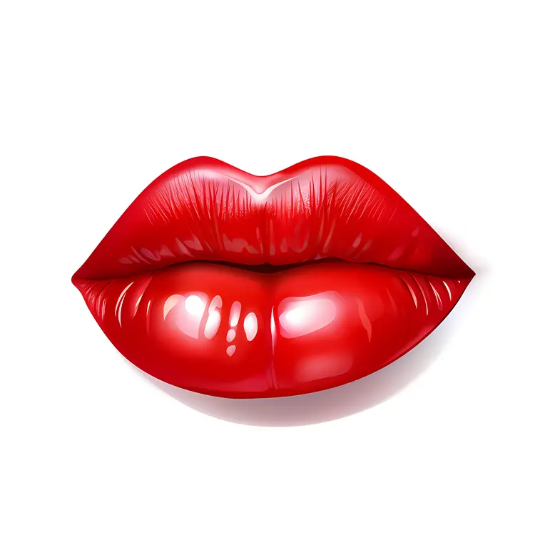 Glossy Red Lips Illustration