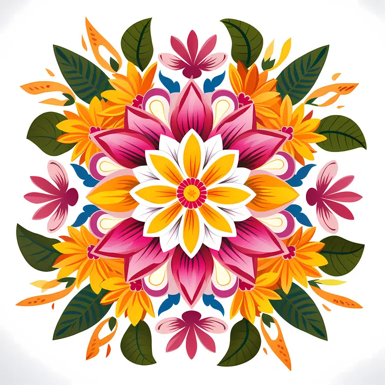 Colorful Flower Mandala Design