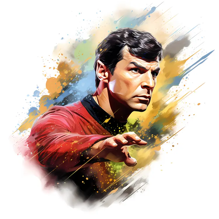 Watercolor Portrait of a Man in Red Shirt