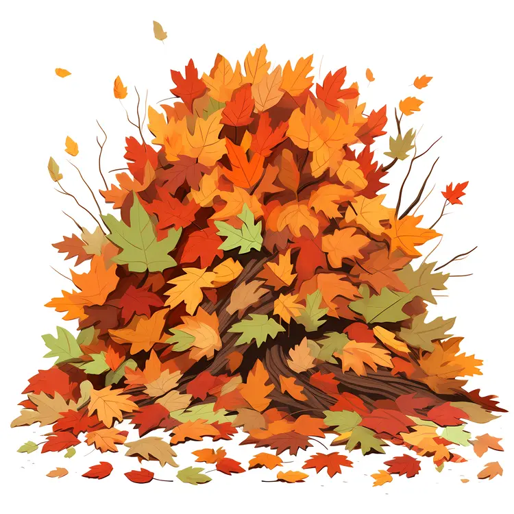 Vibrant Autumn Leaves Pile