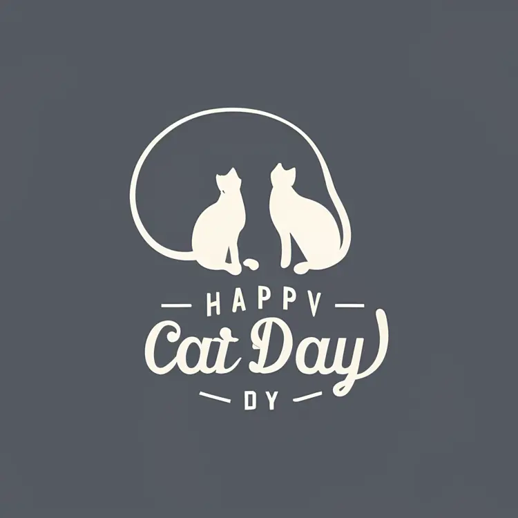 Happy Cat Day Celebration Stamp