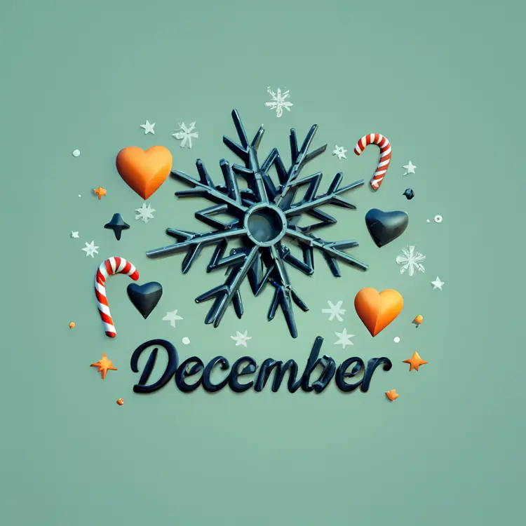 Snowflake and Hearts with Candy Canes