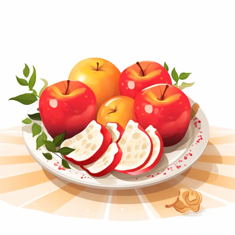 Fresh Apples on a Plate