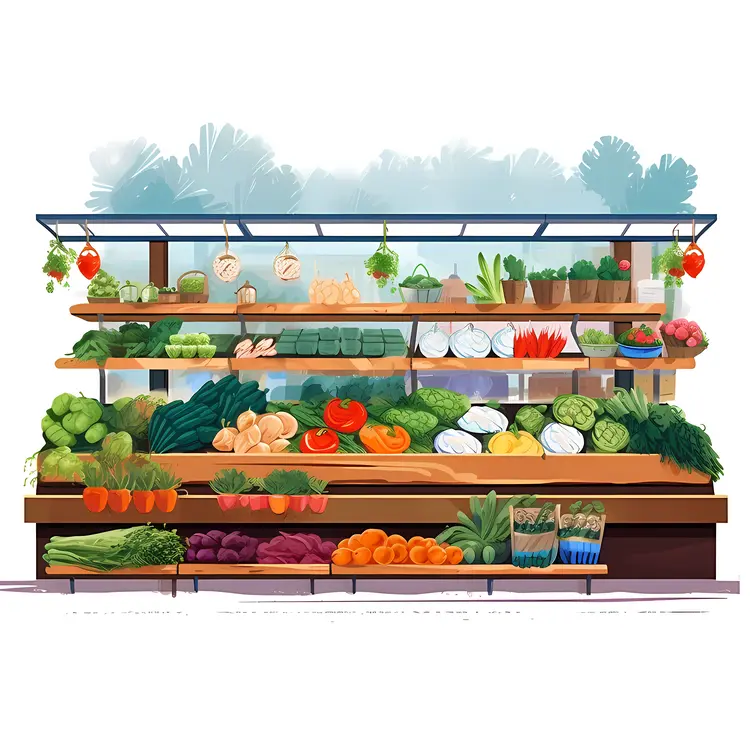 Fresh Vegetables at Market Stall