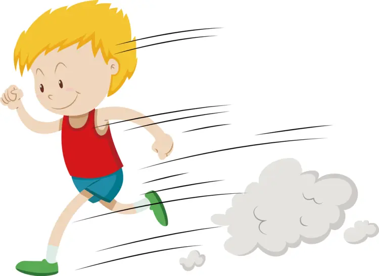 Child Running in Red Shirt