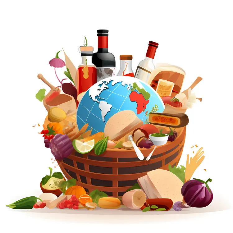 International Cuisine Basket with Globe