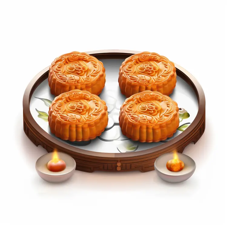 Mooncakes on Decorative Plate
