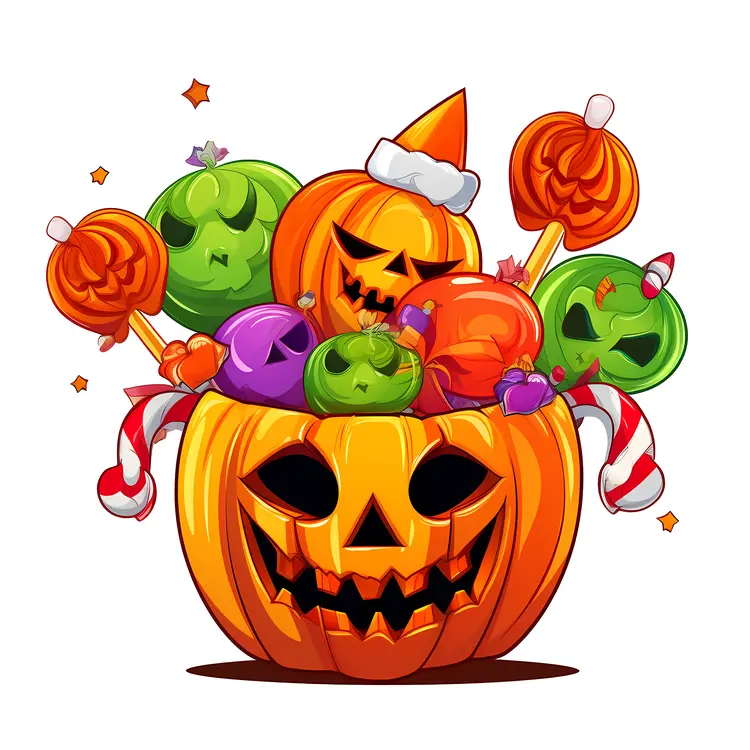 Festive Halloween Pumpkin with Candy