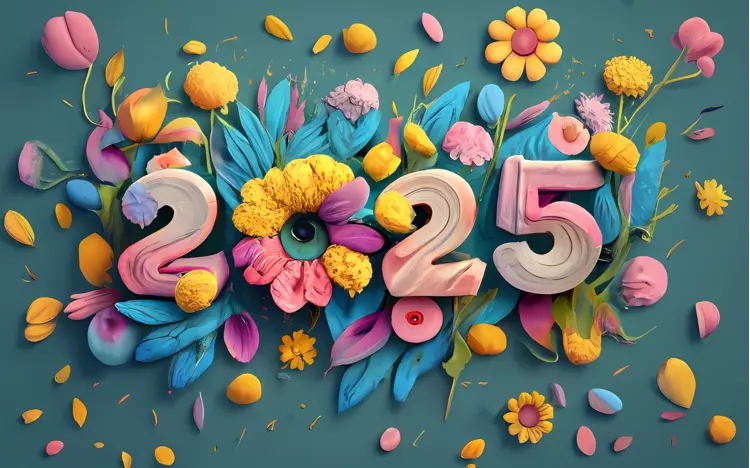 Colorful Floral 2025 Year Design